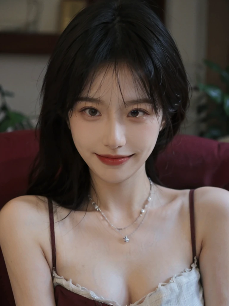 best qualtiy， 超高分辨率， （realisticlying：1.4）， A girl， A pair of clear and moving peach blossom eyes,Royal Sister，（Sea of roses：1.4），（adiamondnecklace：1.2）（Fair skin：1.2），（full bodyesbian：1.2）a sense of atmosphere，a beauty girl， ssmile，head straight-looking at viewer， closeup cleavage ，(Photorealistic:1.4),1girll,Sexy,(Black lace bra:1.4),(Big breasts:1.9),(Upper body:1.4),(Wet body),(:1.2)