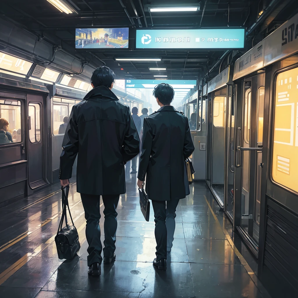 "Modern Commuting Scene"
Theme: Busy city life and people's lives
Background: A subway station in a modern metropolis. Rush hour.
Main character: A station platform with people commuting to work.
Details of the style
Color: Van Gogh's distinctive vibrant colors are used. The high contrast of colors expresses the liveliness of the city.
Lighting: The station's lights brightly illuminate the whole scene. Van Gogh's distinctive light reflection is used to express the glow of the electric lights.
Texture: Short, powerful brushstrokes depict the movement of the crowds and the structure of the station. Brushstrokes that give a sense of movement.
Details: The station's advertisements and signs, as well as the clothes and expressions of the people, add fine details to realistically depict modern city life.
Illustration prompt: "Digital Nostalgia"
Title: "Digital Nostalgia"
Theme: Modern technology and memories of the past
Background: A digital lab lined with high-tech devices.
Main character: A person digitally recreating old photos and memories.
Details of the style
Color: Warm colors contrasted with cool digital blues. A sepia-toned filter is applied to create a nostalgic atmosphere.
Lighting: Light from the device screen illuminates the face. Shadows are emphasized, expressing the contrast between digital and analogue.
Texture: Utilizing Van Gogh's distinctive brushstrokes, the metallic texture of the device and the softness of old photographs are depicted.
Detail: Attention to the fine details of the digital device and screen creates a scene where modern technology intersects with past memories.