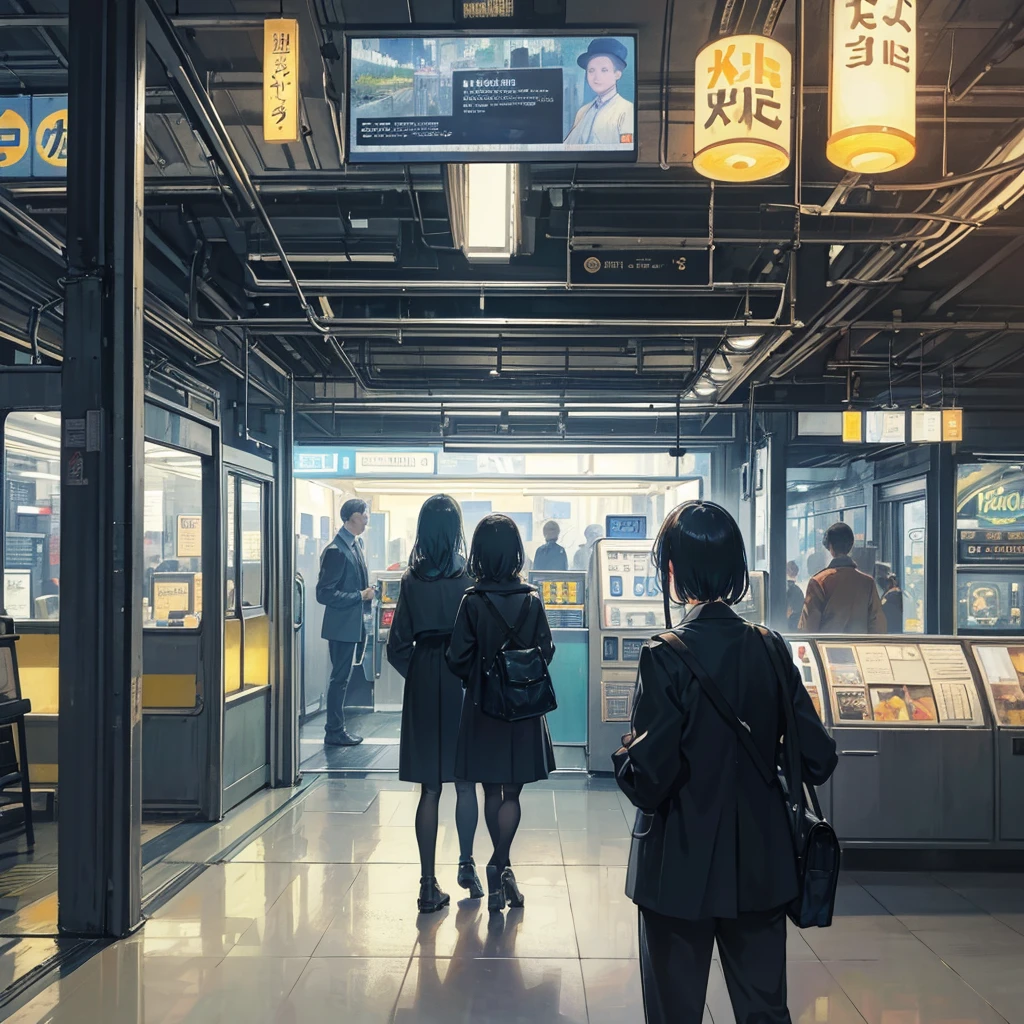 "Modern Commuting Scene"
Theme: Busy city life and people's lives
Background: A subway station in a modern metropolis. Rush hour.
Main character: A station platform with people commuting to work.
Details of the style
Color: Van Gogh's distinctive vibrant colors are used. The high contrast of colors expresses the liveliness of the city.
Lighting: The station's lights brightly illuminate the whole scene. Van Gogh's distinctive light reflection is used to express the glow of the electric lights.
Texture: Short, powerful brushstrokes depict the movement of the crowds and the structure of the station. Brushstrokes that give a sense of movement.
Details: The station's advertisements and signs, as well as the clothes and expressions of the people, add fine details to realistically depict modern city life.
Illustration prompt: "Digital Nostalgia"
Title: "Digital Nostalgia"
Theme: Modern technology and memories of the past
Background: A digital lab lined with high-tech devices.
Main character: A person digitally recreating old photos and memories.
Details of the style
Color: Warm colors contrasted with cool digital blues. A sepia-toned filter is applied to create a nostalgic atmosphere.
Lighting: Light from the device screen illuminates the face. Shadows are emphasized, expressing the contrast between digital and analogue.
Texture: Utilizing Van Gogh's distinctive brushstrokes, the metallic texture of the device and the softness of old photographs are depicted.
Detail: Attention to the fine details of the digital device and screen creates a scene where modern technology intersects with past memories.