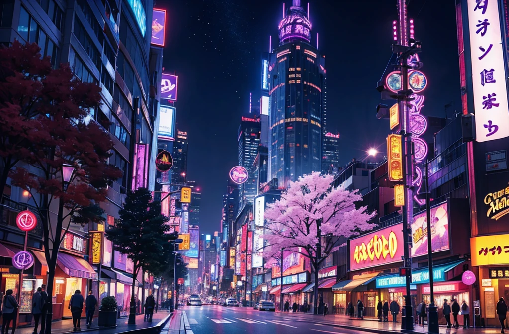 purple Tokyo, downtown, riches,  casino, slot machine, HDR, 4k resolution