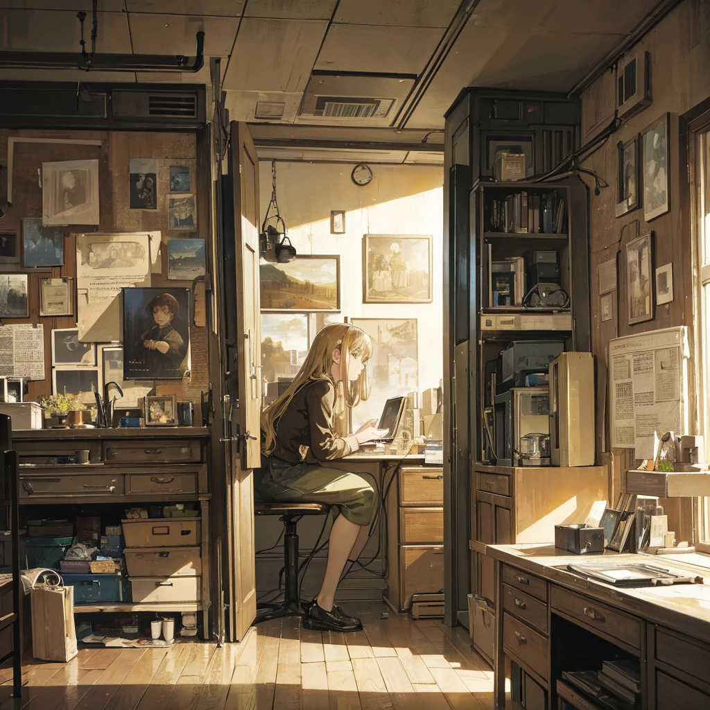 "Digital Nostalgia"
Title: "Digital Nostalgia"
Theme: Modern technology and memories of the past
Background: A digital lab filled with high-tech devices.
Main character: A person who digitally recreates old photos and memories.
Details of the painting style
Color tone: Warm hues contrasted with cool digital blues. A sepia-toned filter is applied to create a nostalgic atmosphere.
Lighting: The light from the device screen illuminates the face. Shadows are emphasized to express the contrast between digital and analog.
Texture: Making use of Van Gogh's distinctive brushstrokes, the metallic texture of the device and the softness of old photographs are depicted.
Details: Attention to the details of digital devices and screens, a scene is depicted where modern technology and memories of the past intersect.