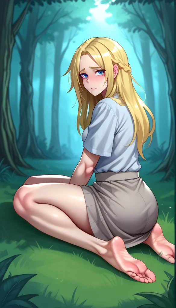 (zPDXL2), score_9_up, BREAK
1girl, (pale skin, Thin, skinny, sexy, small breasts, sit_on_ground), (blonde hair, Dirty hair, disheveled hair, long hair:1.2), (sad eyes, an extinct look, blue eyes, Sad face, dirty face:1.2), ((dirty grey hospital gown, bare feet, lovely feet:1.2)), (dark forest, night forest:1.2) background, BREAK
AissistXLv2, unaestheticXL_bp5, SimplePositiveXLv2, zPDXL2 PonyXLV6_Scores