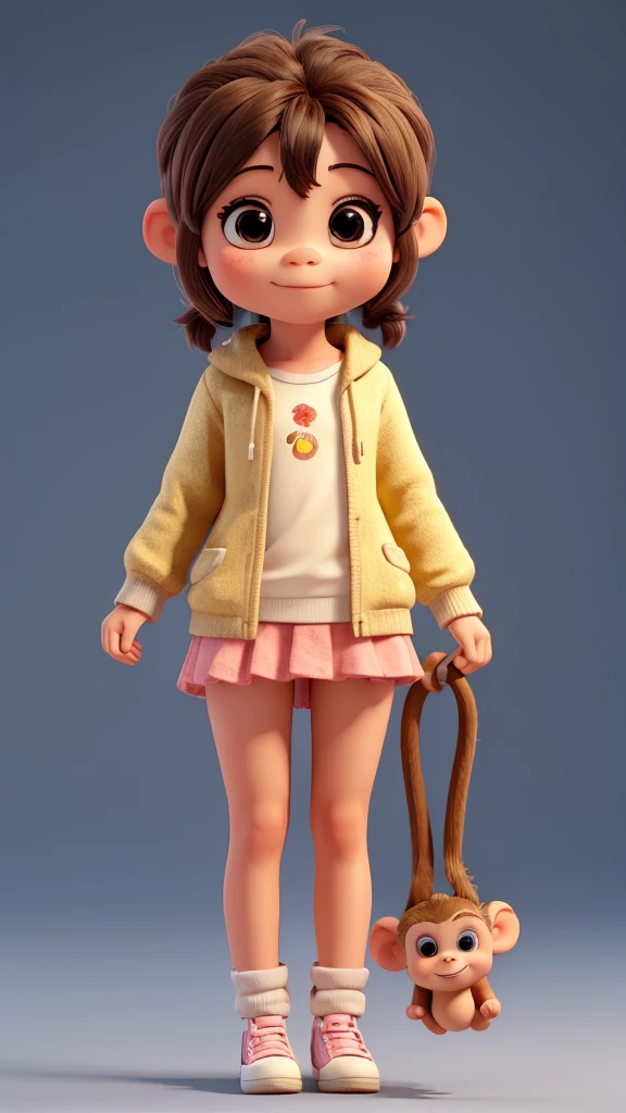 3D 1 person whole body A cute little ey-like girl Pop and bright I'm feeling down