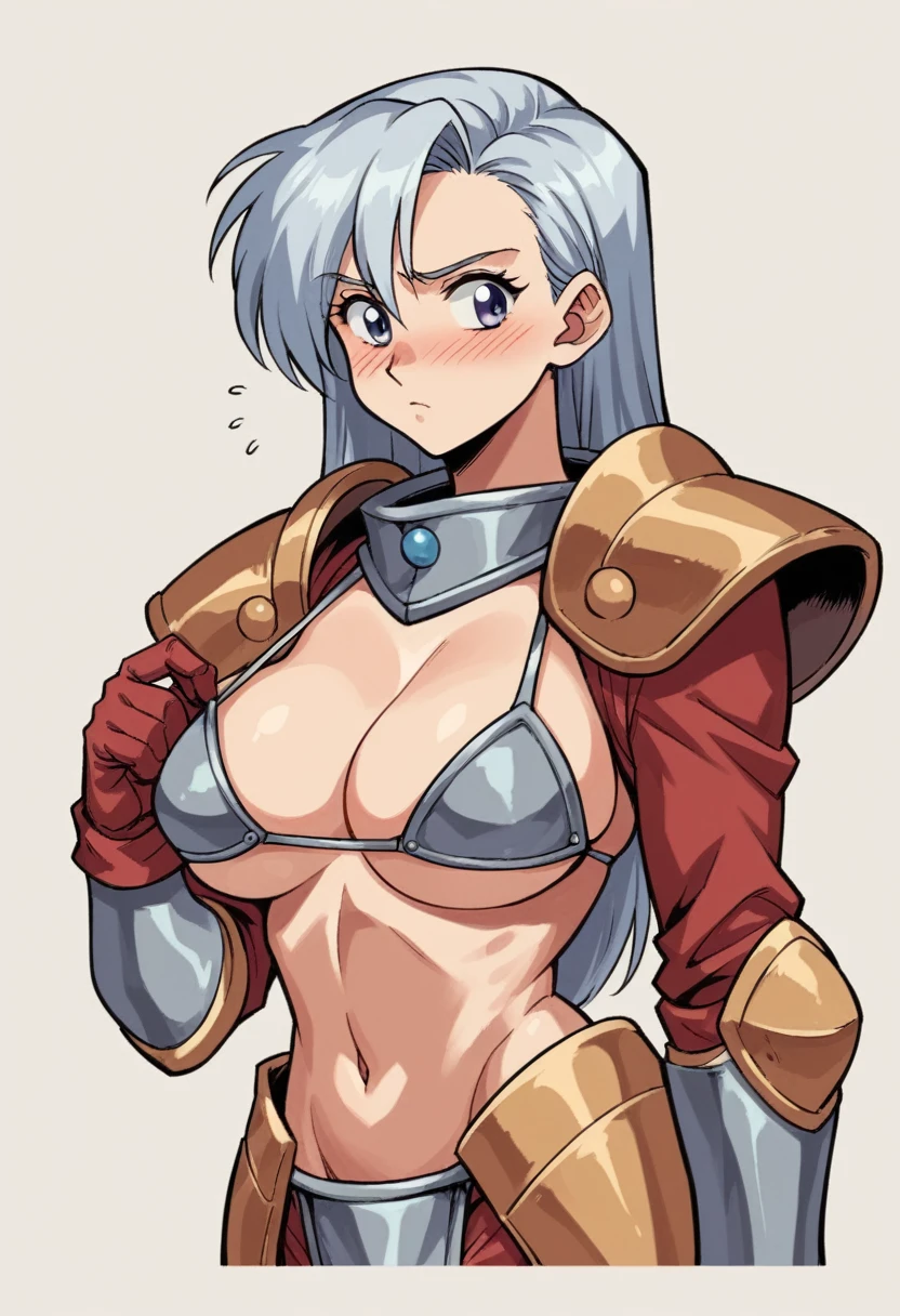 1980s, Retro,pc80,NSFW,Silver Bikini Armor,One Woman, , 18-year-old, whole body,Full Art,Big Breasts,blush,Troubled face,blush,Expressionless,Cute Liane, Silversmith&#39;s crown,SF fantasyテイスト,Blonde,Short bob hair,silver eyes,Jade hairpin,Skirt flipped up by the wind,Silver pubic hair in the crotch,White color Micro pantie,pussy,Open pussy,pussy juice,masturbation,Put your hands on your crotch,Leg spread,Pubic hair in the crotch,Black color Micro pantie,pussy,Open pussy,pussy juice,masturbation,Put your hands on your crotch,Read magazines,Owns a magazine