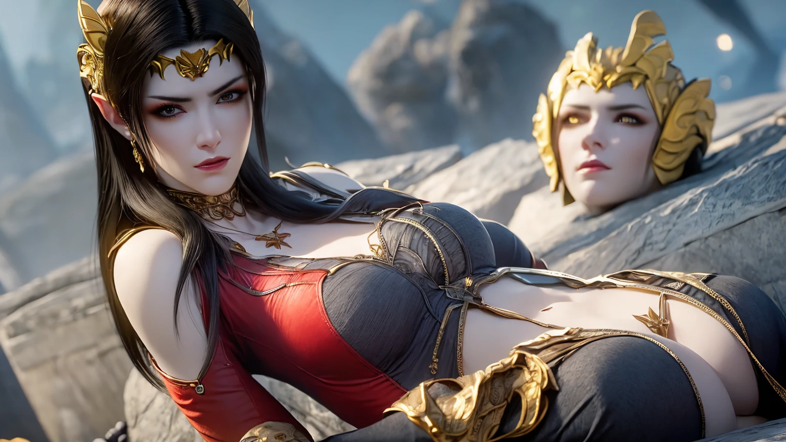 (lifelike, high - resolution:1.3), 1 girl with a perfect body, Super fine face and eyes,slong hair, big boob,Expose cleavage5)), lightning, hyper-realistic graphics, most realistic graphics, 1 girl, alone, solo, Extremely sharp, surreal image.