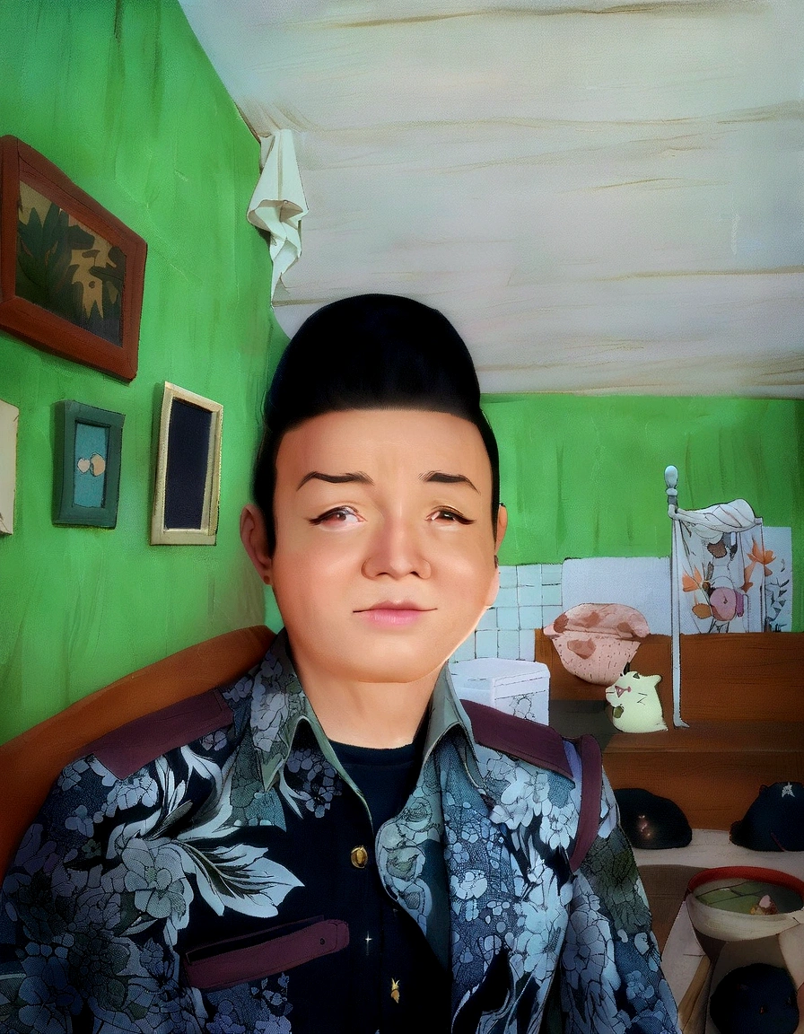Make a little bit into a handsome cartoon