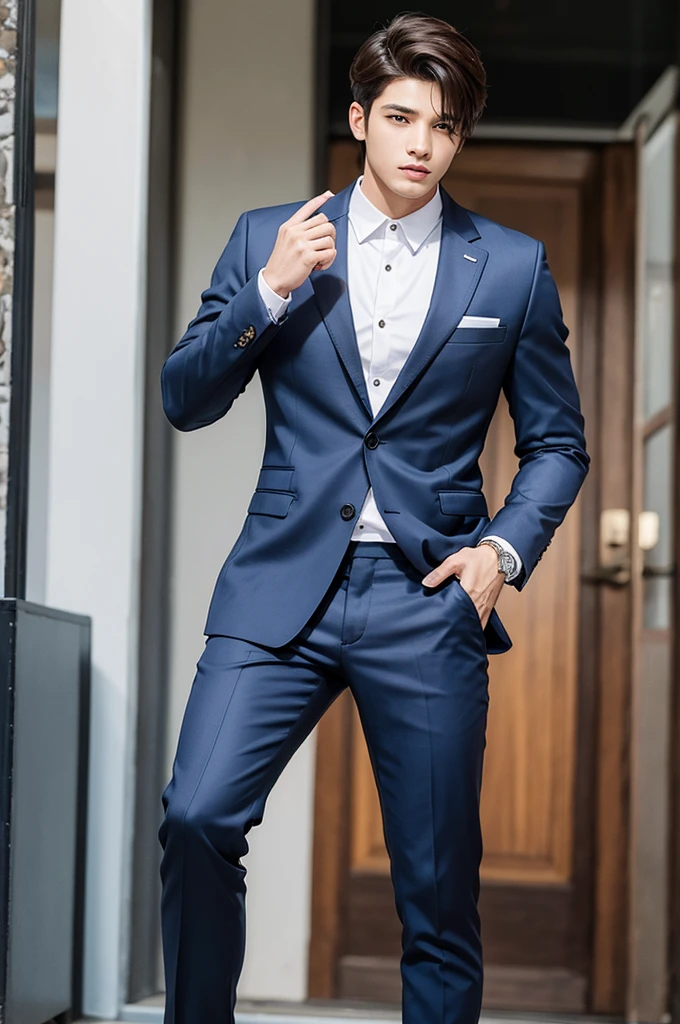 um homem de 18 s, hip hop, urban, large suit, singer