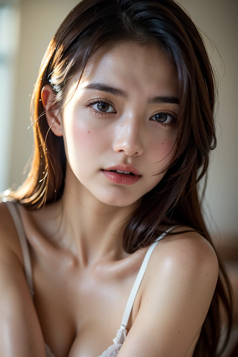 RAW Photos,Award-winning photo,(masterpiece:1.3),(Highest quality,Super detailed,Complex),Professional photography,Professional Lighting,High resolution,High Dynamic Range,(((Photo Real,Ultra-realistic,Realistic,8K Ultra HD))),beautifully、aesthetic,Slim waist,sexy,Focus on your audience,wonderful,Slim, attractive woman, 22 years old,Gorgeous Korean Women,Scattered beneath the surface,Detailed face,HotFire,beautifullyする,(Cute eyes:1.2),Open your bright eyes,kkw-skin it,AS-Adult, Huge breasts, Long Hair, whole body ,sexy lingerie, stockings, Dynamic pose,