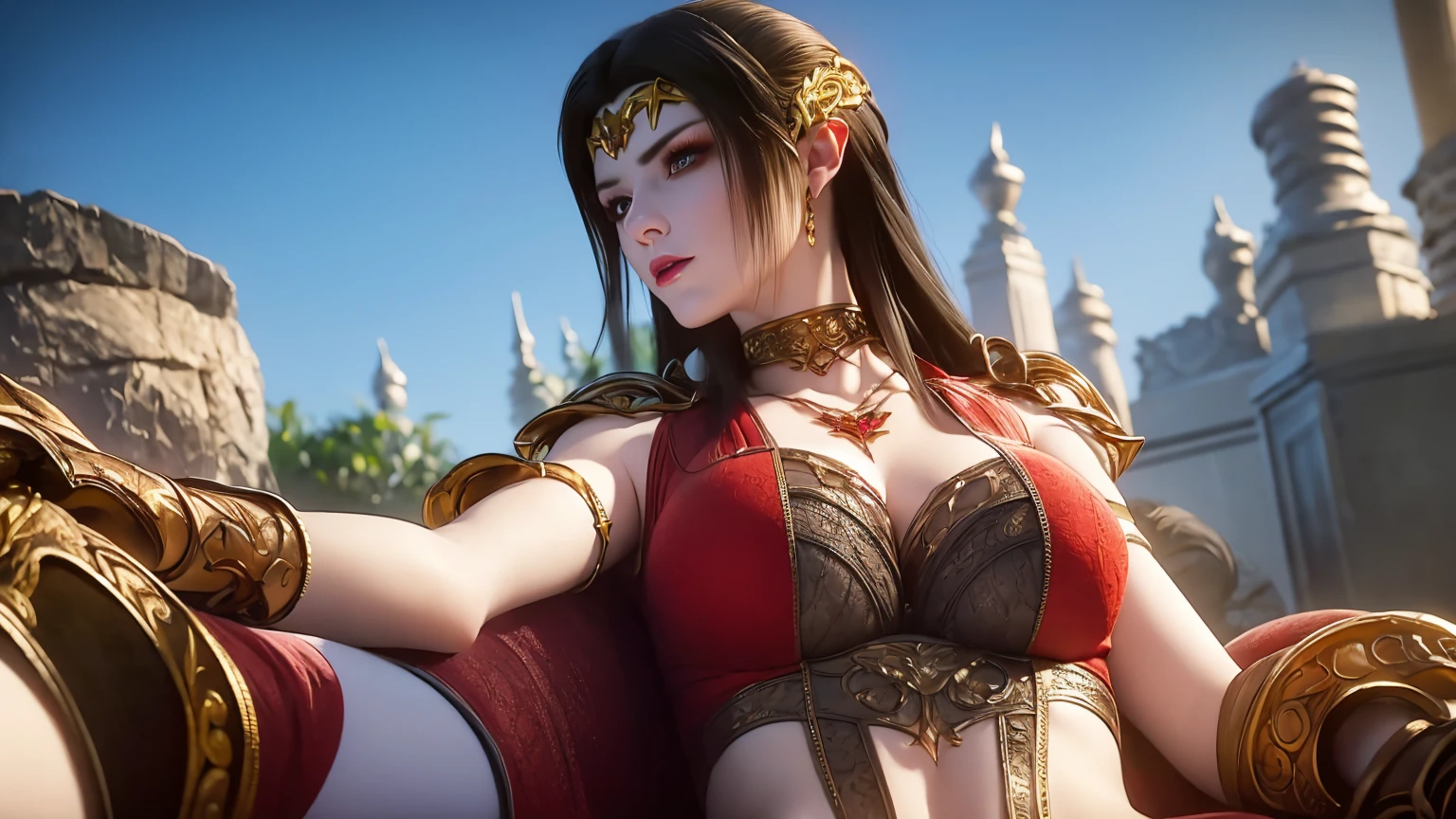 (lifelike, high - resolution:1.3), 1 girl with a perfect body, Super fine face and eyes,slong hair, big boob,Expose cleavage5)), lightning, hyper-realistic graphics, most realistic graphics, 1 girl, alone, solo, Extremely sharp, surreal image.