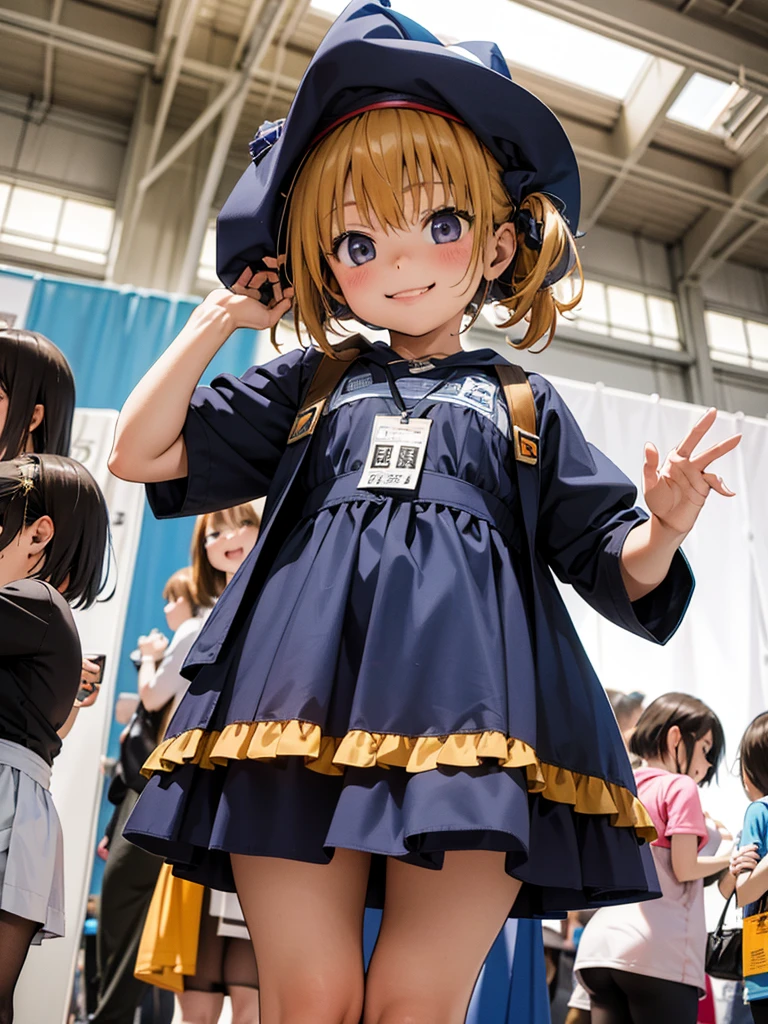 masterpiece, best quality, 2girls, 10yo, (petite),
 smile, standing, wizard, comiket_cosplay_Hiroba, comiket_cosplay, N4,