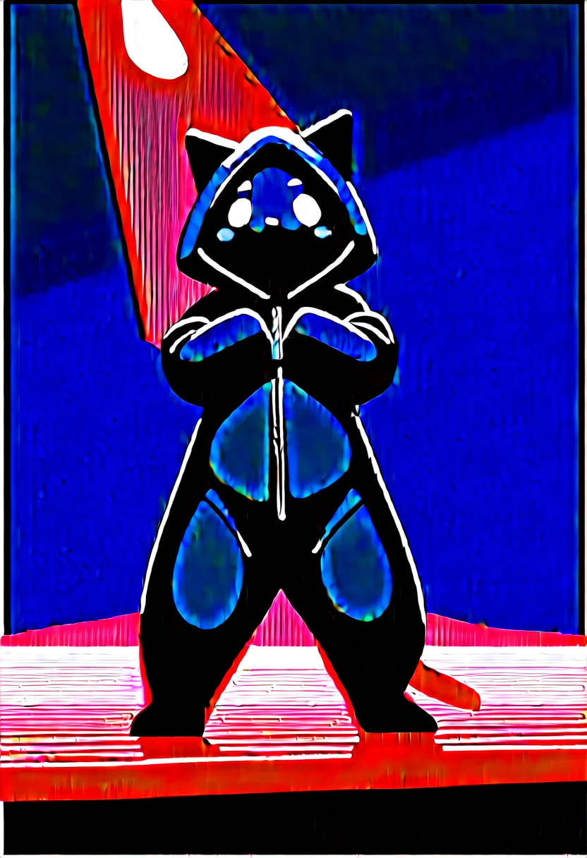 Highest quality, Highest quality, High quality illustrations, masterpiece, Ultra-high resolution, Detailed Background, Games Room, Absurd, Perfect ???????, performance, Good lighting, Shadows in the movies(kemono, Furry PersonifiCation), Cat, Dark Skin, Rubber suit, Rubber suit, latex, neon, neonライト, neonカラー, Rubber spats, Rubber Hoodie, Rubber mask, Embarrassing, Null bulge, male, juvenile