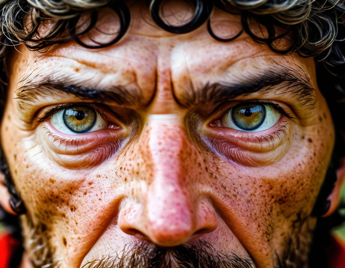 macro half-body portrait of roman general, 100mmf/2.8 macro lenses, freckles, skin pores, pores, vellus hair, macro, extremely details, looking straight at the viewer, {{looking at the camera}}