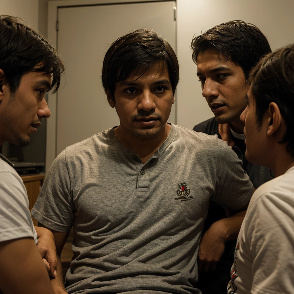 I want an image of Marcelo Quiroga Santa Cruz speaking with young people in the UMSA aptio