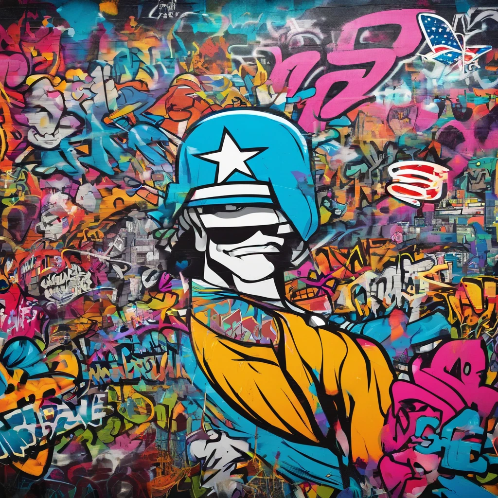 Create original characters with cool and funny American comic style faces I want the character in the image to look like an American hero.