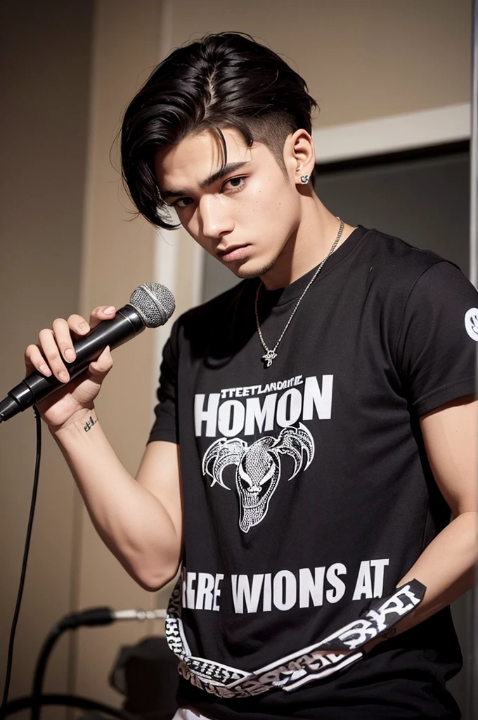 um homem de 18 anos, hip hop, desertic clothes, singer, venom