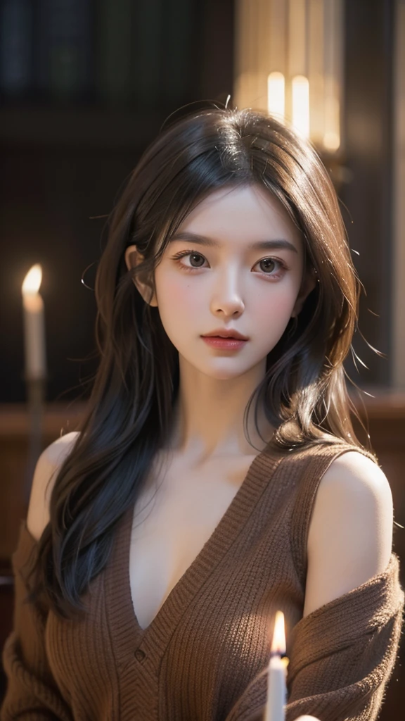 A stunning, complex, full-color portrait of a 30-year-old [Accustomed to|cm550|4lexb0tez|kdlt0r0],, Epic Character Composition,, [Widow Style :Style-Sylvamagic:0.2],, In a dark cathedral with candles,, author：Ilya Kuvshinov, Alessio Albi, Nina Masik,, Clear focus, Natural Lighting, Subsurface scattering, F2, 35 mm, Film Grain 