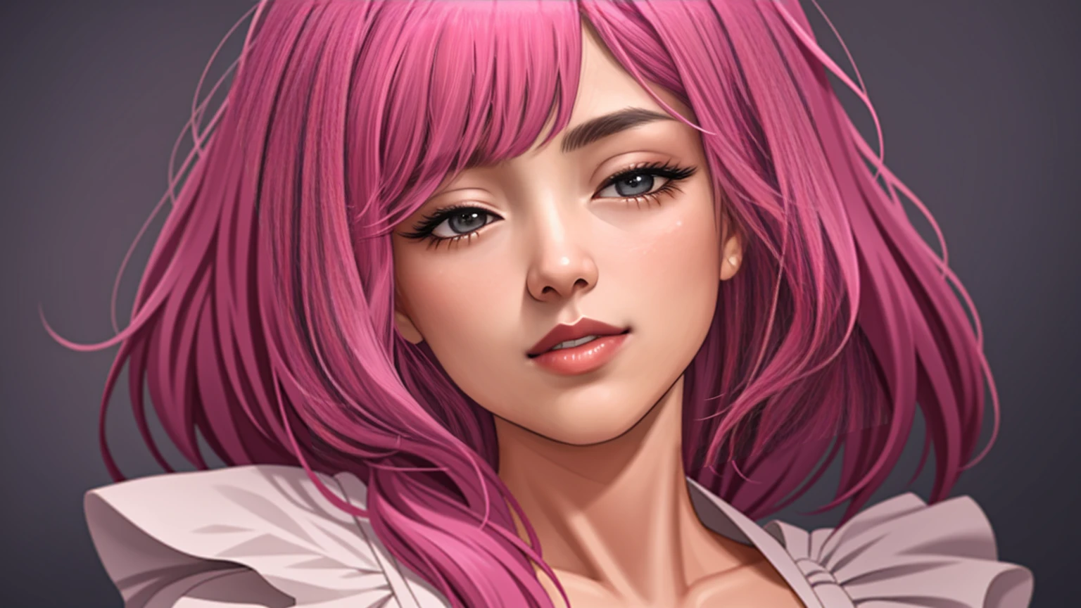 A cute girl with big breasts, beautiful pink hair, and a cute smile, wearing a white blouse, ************, detailed face, detailed eyes, detailed lips, extremely detailed, photorealistic, highly detailed, high quality, masterpiece, intricate details, hyper detailed, 8K, beautiful lighting, cinematic lighting, dramatic lighting, vibrant colors, pastel colors, soft colors, warm colors