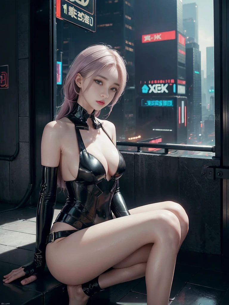 (1 girl:1.3)、full body lesbian,solo、__body parts__Realistic skin、pale skin、big、official art、unified 8k wallpaper、Super detailed、Beauty and aesthetic beauty、masterpiece、best quality、In the city of cyberpunk、dreamy atmosphere、calm palette、peaceful mood、pastel tones、Attractive,huge,city ruins,perfect,It's a perfect face,Perfect body, nude, I was creaming and put a finger in my, naked
