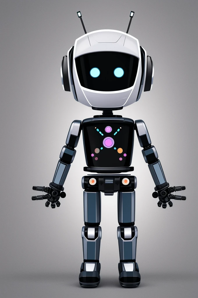 A cute robot with mesh in comic style whole body
