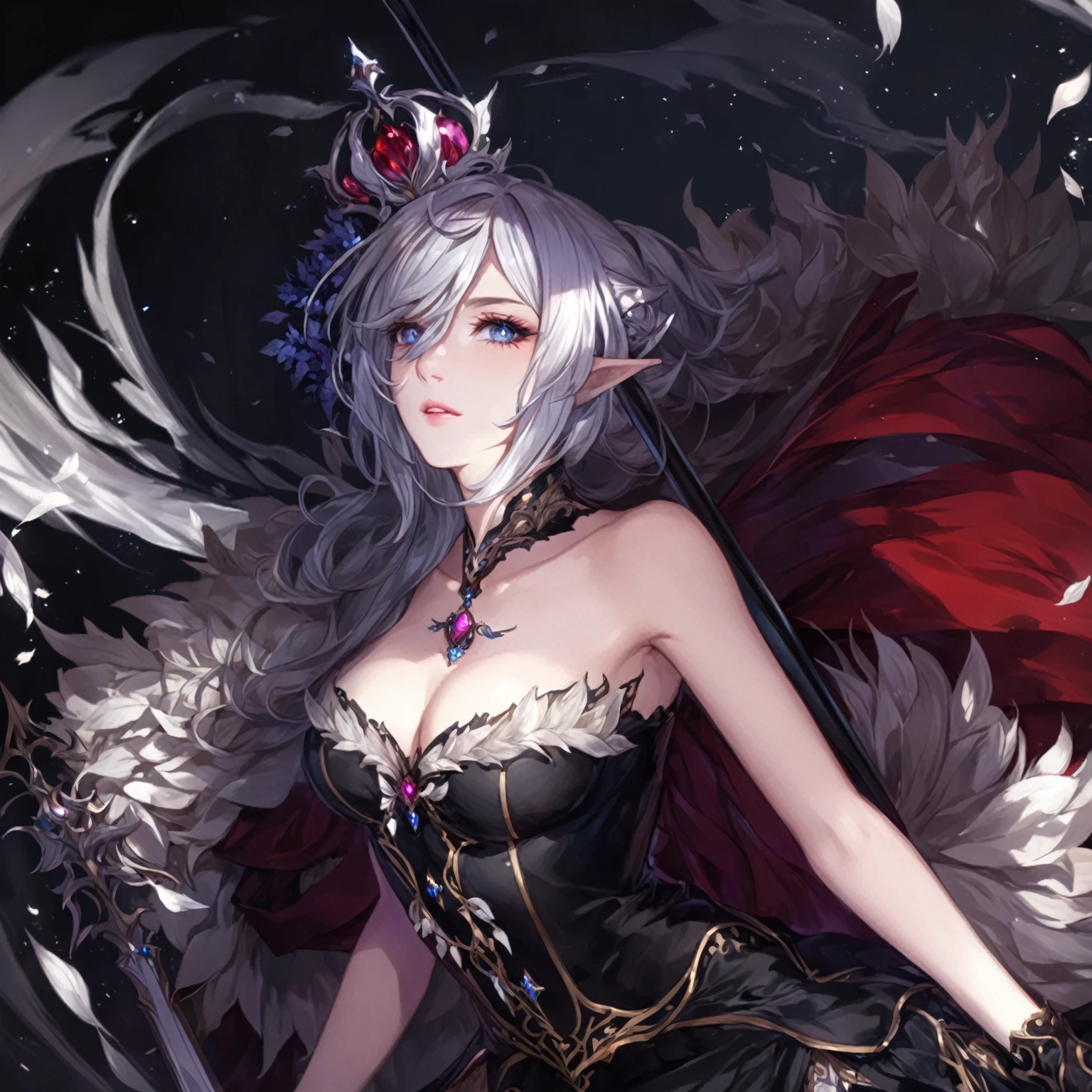 masterpiece, best quality, Fantasy aesthetics, Highly detailed, shadowverse style, female, elf