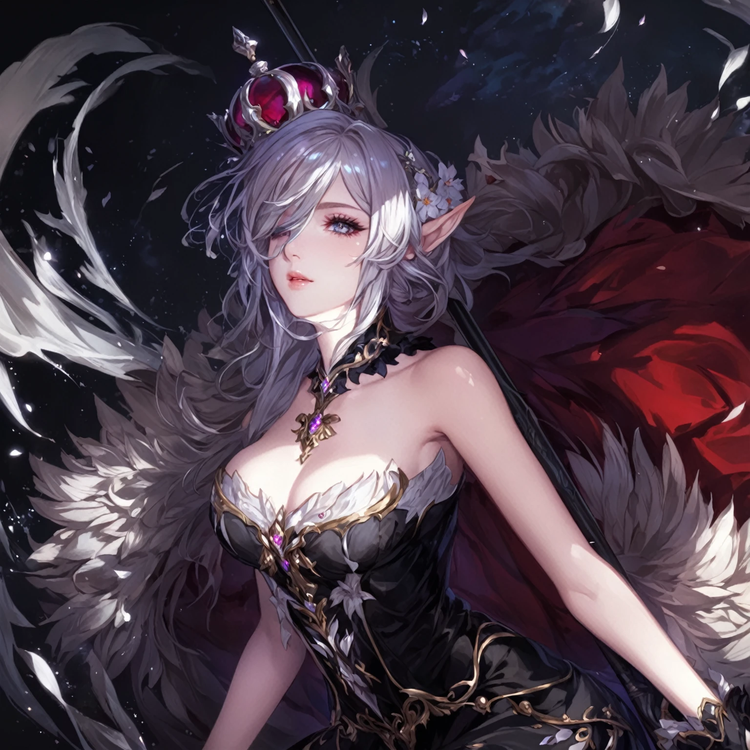 masterpiece, best quality, Fantasy aesthetics, Highly detailed, shadowverse style, female, elf