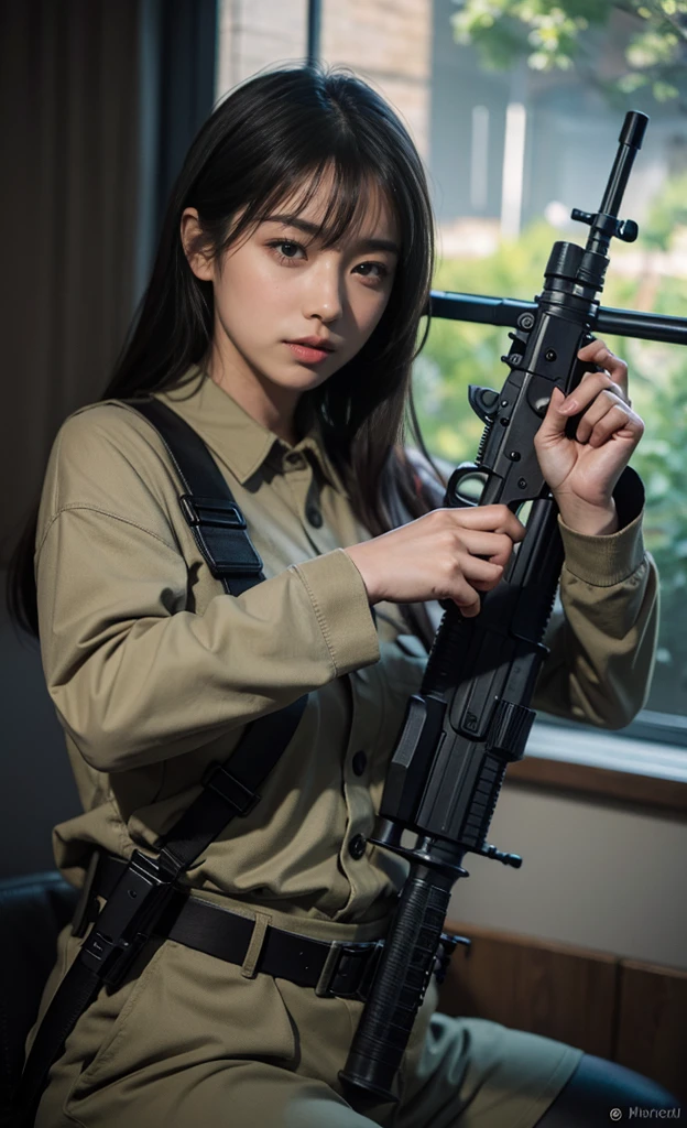 Photorealism、Realistic skin texture、Automatic Rifle