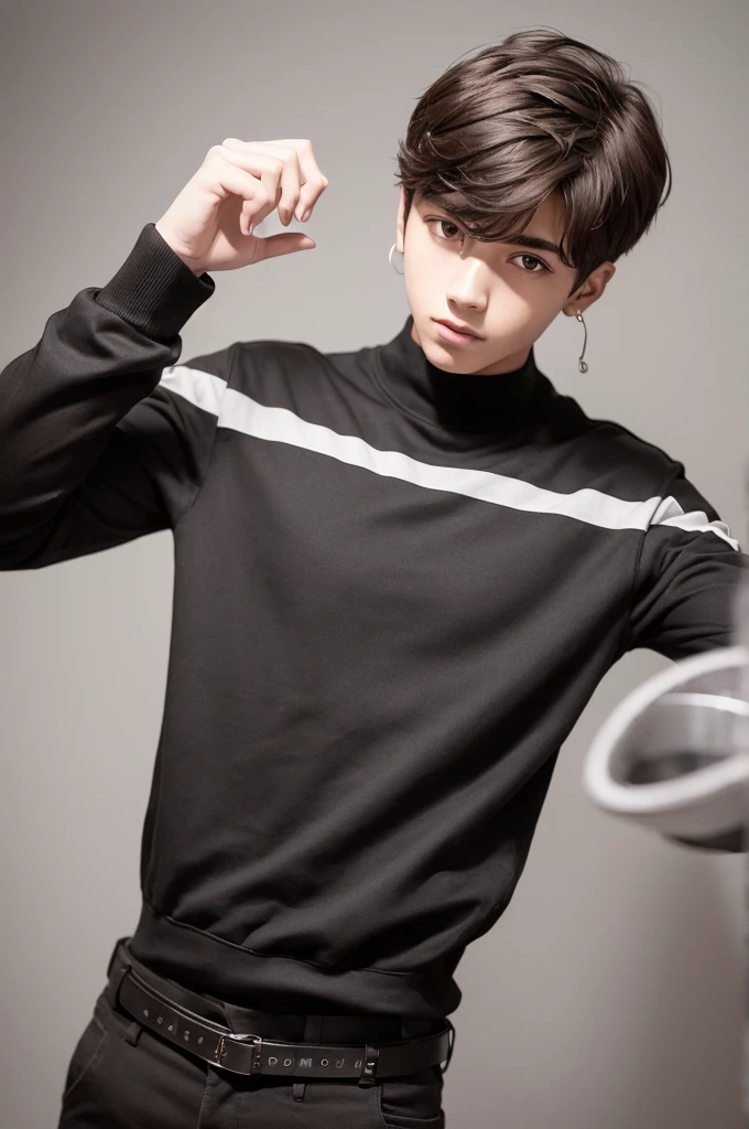 um homem de 18 anos, black clothes, army, singer