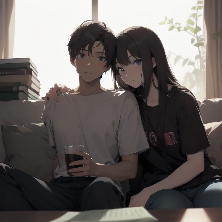 Two college students,One man and one woman