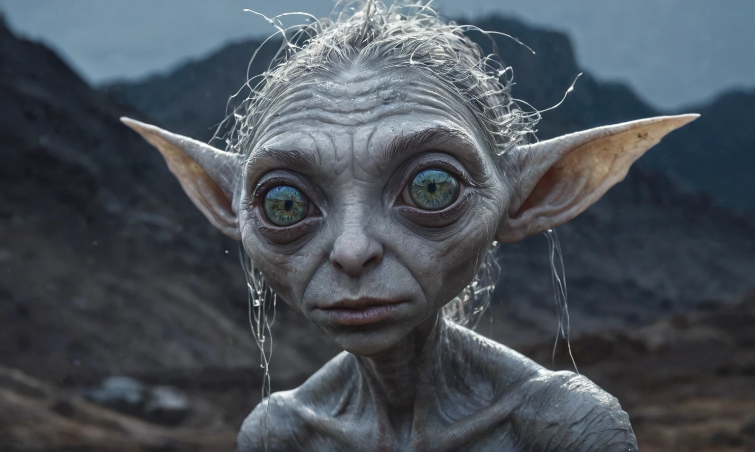 pretty face,eyebrow up,full body length shot,obsidian elf,full body length shot,very beggar niobium Manganite The Alien Entity, babychild, wants eat,full body shot of full body shot of psychedelic style ,The iris looks weird, attractive, The stars in space is reflected in the pupil, goose down eyelashes, long wavy luminescent hair, baggy clothes,  the Lord of the Rings, ,Extremely detailed,High contrast,Masterpiece,Realism,Ultra Detailed, intricate details,realistic humid leather, cinematic style,irina yermolova,high contrast,hdr,extremely detailed, [deep night landscape],masterpiece,intricate details,faded,eyes extremely detailed,Silverclaw,view from height,full-body-shot,High contrast,Masterpiece,Realistic,Ultra Detailed,intricate details,realistic humid skin,extremly intricate,realism,photorealism, cinematic style,irina yermolova,HDR,((Wangechi Quality)),extremely detailed,masterpiece,intricate details,faded,eyes extremely detailed, high detailed eyes,16k resolution,RAW, Nikon Z9,authentic,full body length,Labradorite babygirl,native italian troll ,pretty face,eyebrow up,full body shot,ominous landscape,glate gray atmosphere,by art Simon Stalenhag,Nicola Samori,(((Wangechi Mutu))),prime colors,urban,extremely detailed,masterpiece,intricate details,faded,eyes extremely detailed, high detailed eyes,4k resolution,RAW, Nikon Z9,scary town,stalker,goblin,Dubai of United Arab Emirates,Mestichino,Light particles,marble leather ,ink photography ,Mestichino,Light particles,chaos