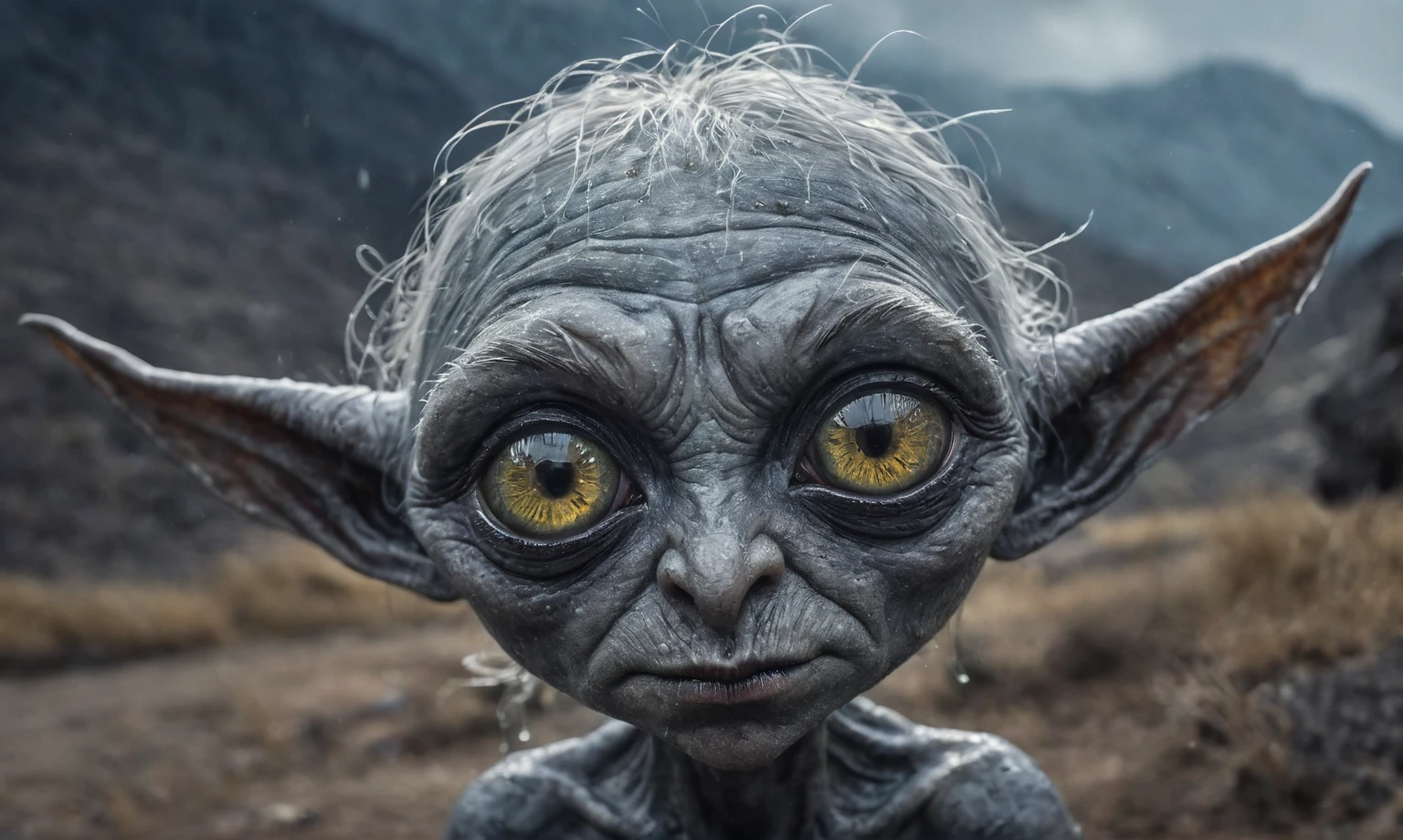 pretty face,eyebrow up,full body length shot,obsidian elf,full body length shot,very beggar niobium Manganite The Alien Entity, babychild, wants eat,full body shot of full body shot of psychedelic style ,The iris looks weird, attractive, The stars in space is reflected in the pupil, goose down eyelashes, long wavy luminescent hair, baggy clothes,  the Lord of the Rings, ,Extremely detailed,High contrast,Masterpiece,Realism,Ultra Detailed, intricate details,realistic humid leather, cinematic style,irina yermolova,high contrast,hdr,extremely detailed, [deep night landscape],masterpiece,intricate details,faded,eyes extremely detailed,Silverclaw,view from height,full-body-shot,High contrast,Masterpiece,Realistic,Ultra Detailed,intricate details,realistic humid skin,extremly intricate,realism,photorealism, cinematic style,irina yermolova,HDR,((Wangechi Quality)),extremely detailed,masterpiece,intricate details,faded,eyes extremely detailed, high detailed eyes,16k resolution,RAW, Nikon Z9,authentic,full body length,Labradorite babygirl,native italian troll ,pretty face,eyebrow up,full body shot,ominous landscape,glate gray atmosphere,by art Simon Stalenhag,Nicola Samori,(((Wangechi Mutu))),prime colors,urban,extremely detailed,masterpiece,intricate details,faded,eyes extremely detailed, high detailed eyes,4k resolution,RAW, Nikon Z9,scary town,stalker,goblin,Dubai of United Arab Emirates,Mestichino,Light particles,marble leather ,ink photography ,Mestichino,Light particles,chaos