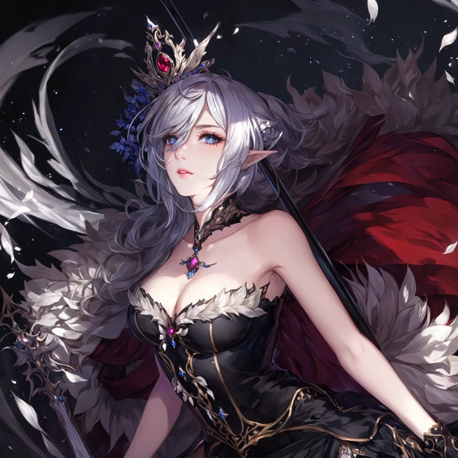 masterpiece, best quality, Fantasy aesthetics, Highly detailed, shadowverse style, female, elf
