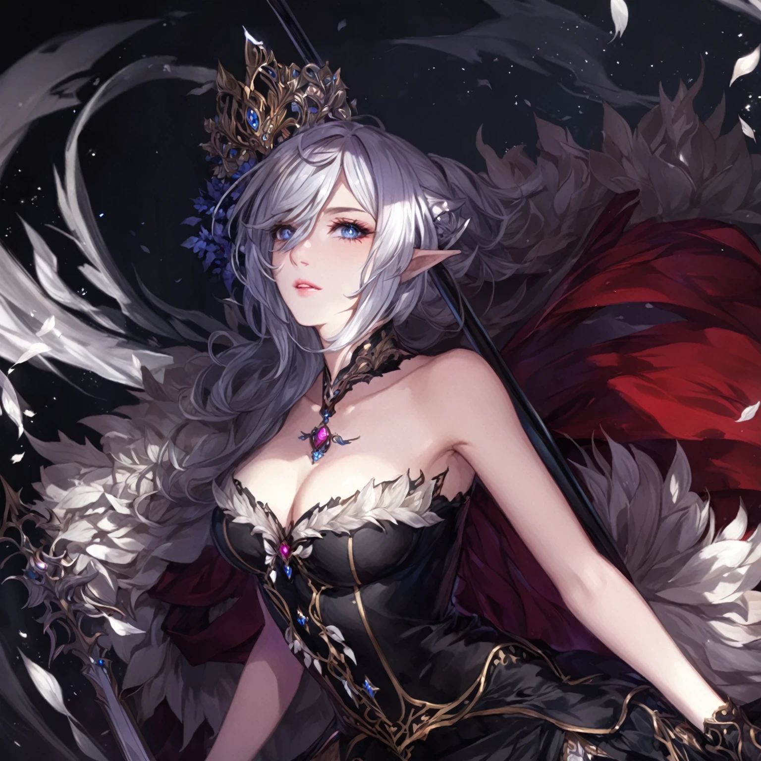 masterpiece, best quality, Fantasy aesthetics, Highly detailed, shadowverse style, female, elf