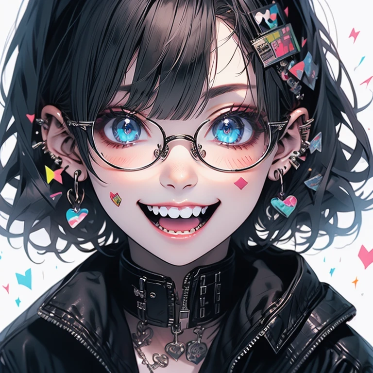 Highest quality,Highest Resolution,sexy,Short Bob,Very beautiful eyes,smile,Big Breasts,whole body,Glasses,Black Hair