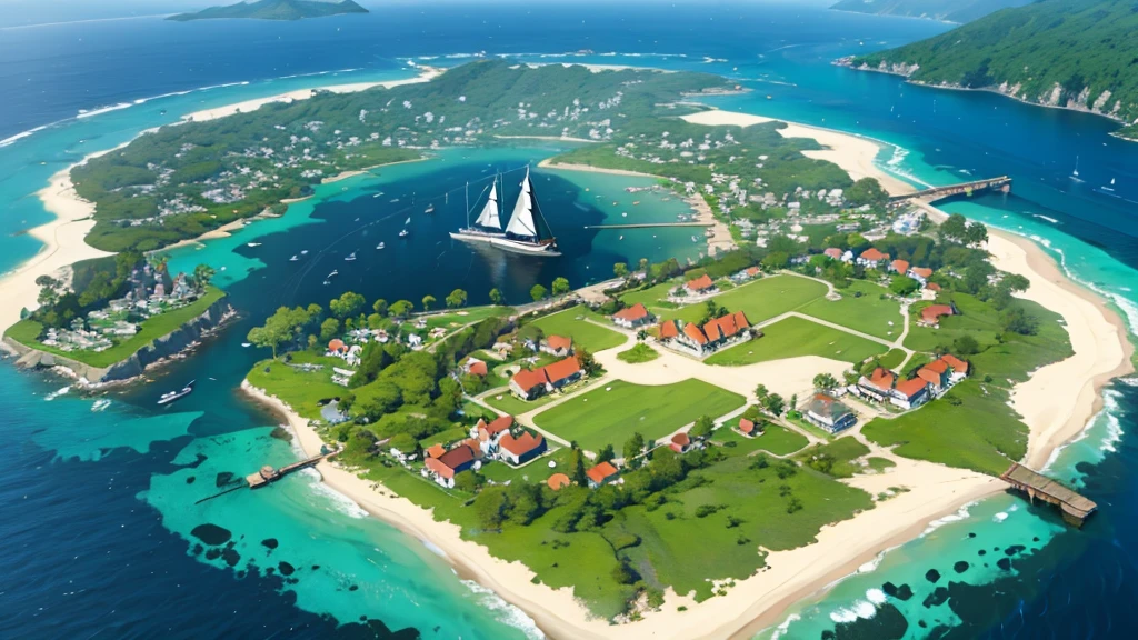 make a giant island with boats 