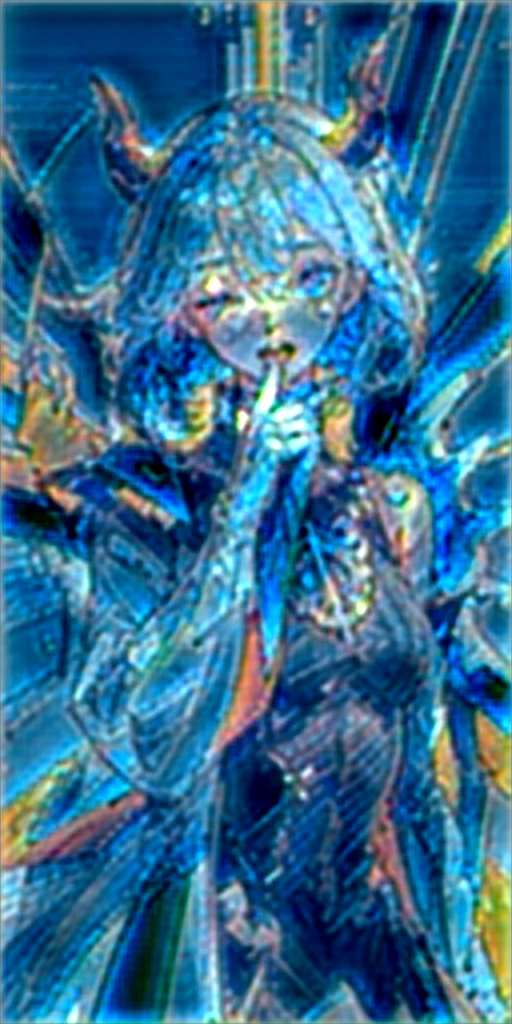 (Highest picture quality),(Master's work),(ultra-detailed),(Detailed eye description:1.0),(lens flare:1.0),(movie poster:1.0),(Tarot border:1.0),the portrait is centered,(close-up:1.0),(nagative space:0.8),(negative space:1.6),(solo),(floating colorful web:1.0),(many colorful spikes:1.0),(floating aqua droplets:1.0),(water magic:1.0), (dappled sunlight,light rays,caustics:1.2), (iridescent:1.0),(beautiful detailed glow:1.0),(leaning back:1.2),(grim expression:1.0),(small:1.0),(open mouth:1.0),(eyelashes),one eye closed,(light blue hair:1.4),(long hair:1.0),(facing viewer:1.3),(head tilt:1.0),(dynamic pose:1.1),(asymmetrical hair:1.2),(orange,(casual,casual clothes),(layered skirt),(grey eyes:1.4),diagonal bangs,high twintails,drill hair,long coat,(floating cape:1.0),,(abstract background:1.4),(:1.1),(jumping:1.1),(tan:1.1),(upper body:1.25),thinking, slit pupils, + +,  ganyu, bare shoulders, bodysuit, (white gloves:1.3), black and red twin horns, sleepy