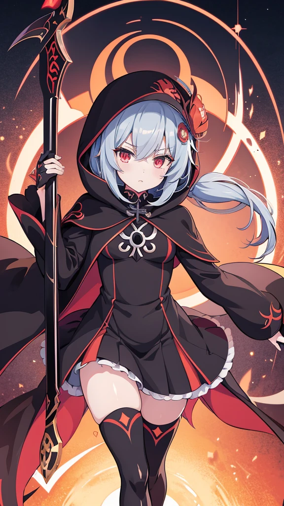 Anime girl in black cloak holding scythe and scythe, guweiz, Demon anime girl, Gormo Adray Grimdak, from the night of the ark, Ayaka Genshin impact, Black, Anime girl wearing black dress, Shalltear Blood Demon, gothic maiden anime girl, Mika Kurai Devil, beautiful necromancer girl