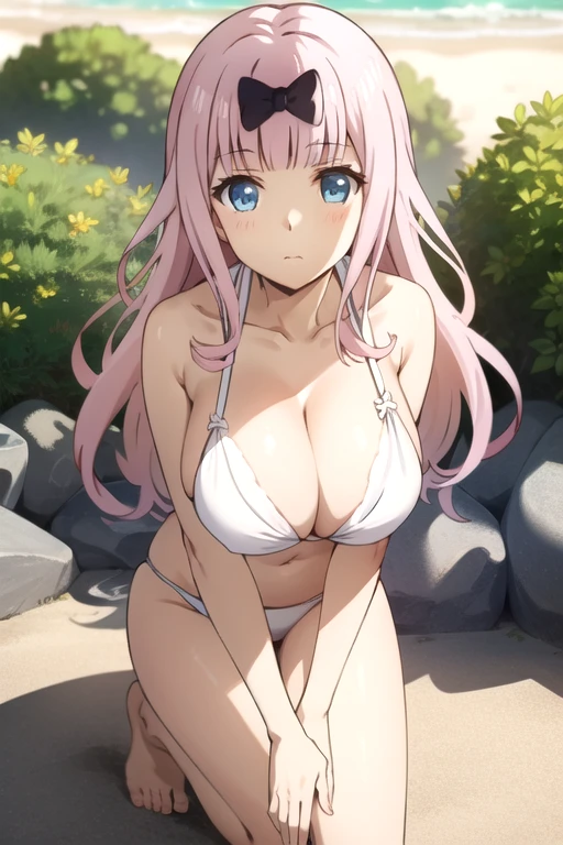 expensive body, expensive, Long legs, mature female, mature, Adult, close, Portraiture. alone. Blurred Background,White Bikini、At the Beach、
It is_color_chika, One girl, fujiwara chika, blue eyes, alone, bow, hair bow, Pink Hair, , bangs, View your viewers, Long Hair, blunt bangs, clavicle, The whole body is visible、Huge breasts:1.5、Cleavage:1.5