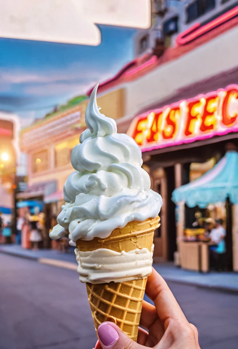 Eat soft serve ice cream