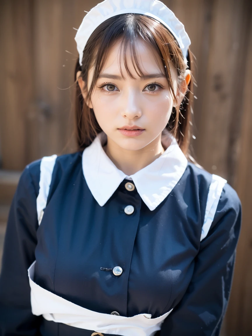 (8K, RAW Photos,Highest quality, High resolution:1.1), (Ultra-realistic:1.4),(Realistic, Realistic:1.3),The Beauty of Japan、Rhythmic gymnastics club、Rhythmic Gymnastics Uniform、((Upper Body:1.3)),((Maid:1.3)),((Maid喫茶))