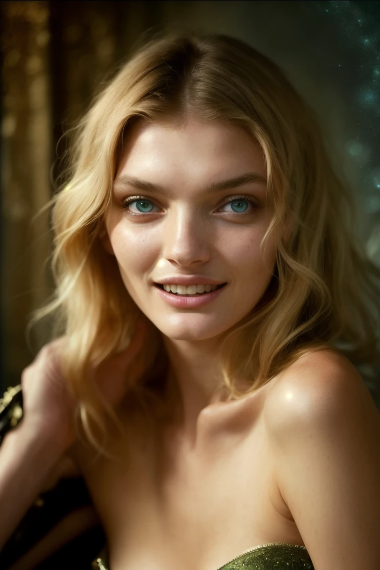 Instagram, medium shot photo of [lily donaldson|laurabailey] as [Quantum ASMR|Celine Farach], egirl makeup
dark fantasy background, Charming smile by Martin Deschambault and Robert McGinnis Ultra-realistic photography, very detailed, intricate and photorealistic analog style, sharp focus on eyes., cinematic lighting