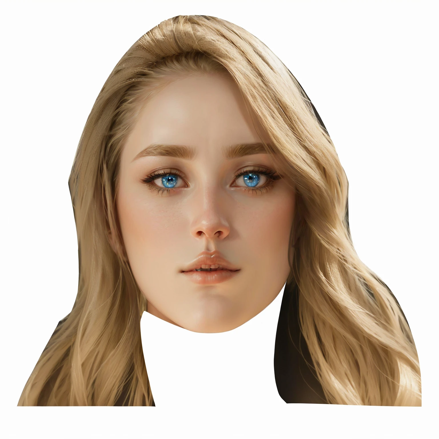A beautiful blond woman with piercing blue eyes and long flowing hair, beautiful detailed eyes, beautiful detailed lips, extremely detailed face and eyes, long eyelashes, woman posing for a picture in a serene natural setting, valentina remenar, cinematic lighting, highly detailed portrait, photorealistic, 8k, masterpiece, intricate details, hyper realistic, warm color tones, natural skin tones, elegant, graceful, sophisticated