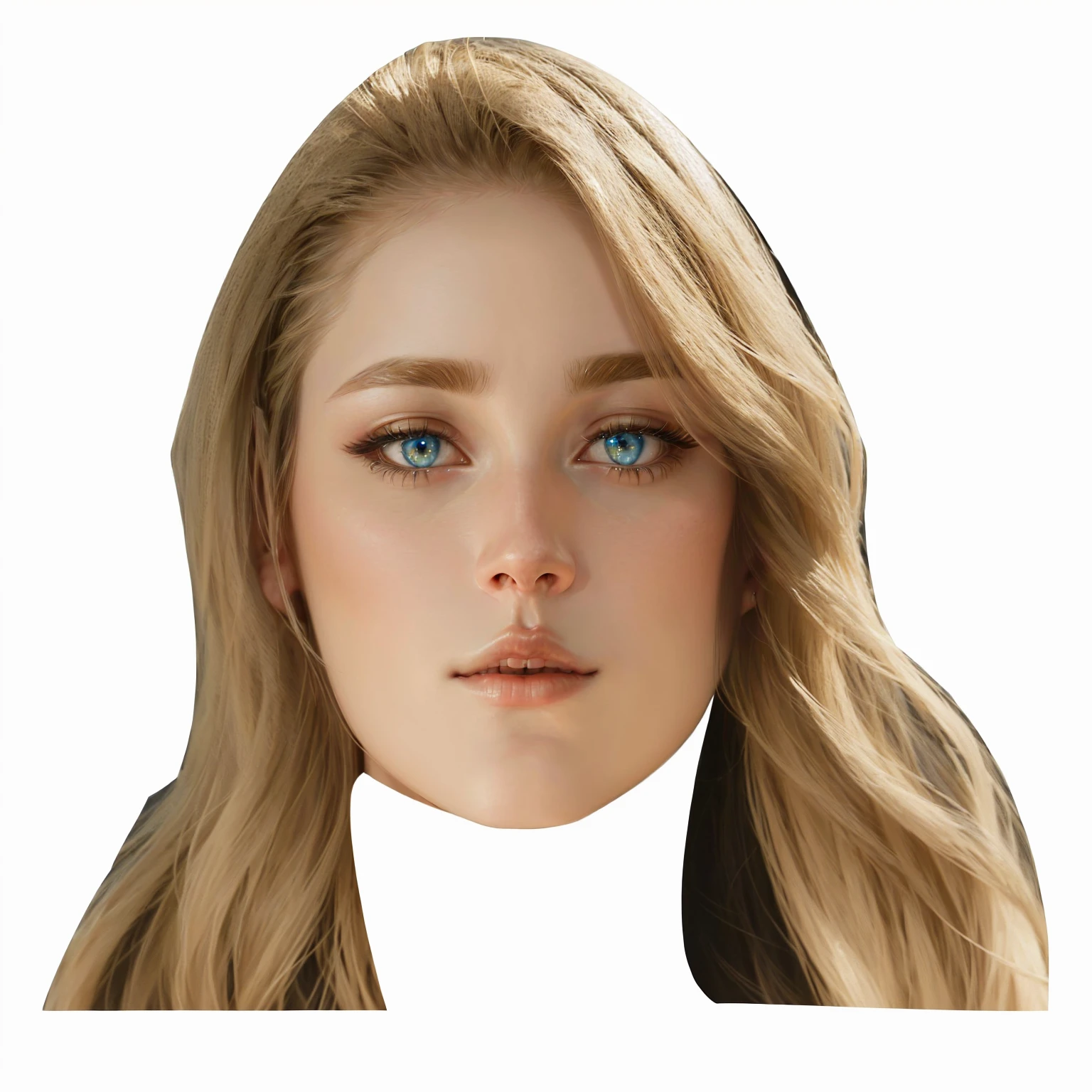 A beautiful blond woman with piercing blue eyes and long flowing hair, beautiful detailed eyes, beautiful detailed lips, extremely detailed face and eyes, long eyelashes, woman posing for a picture in a serene natural setting, valentina remenar, cinematic lighting, highly detailed portrait, photorealistic, 8k, masterpiece, intricate details, hyper realistic, warm color tones, natural skin tones, elegant, graceful, sophisticated