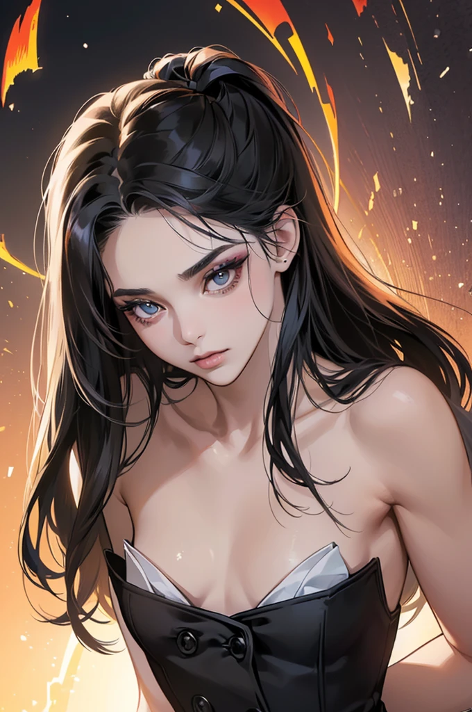 (masutepiece, digital art, Digital Illustration, 4K, 8K, Ultra-detailed, beautiful image, Sharp Image, Photorealistic, Raw photo, Perfect face, Perfect lines, Perfect eyes, Soft lighting) ,1 woman, (Long Black Hair,straight haired,Bullish gaze,Beautie,ellegance,Solid makeup,23 y-o woman,small tits:1.3),Two handsome embers in suits, (ember,well-muscled,Firm shoulder width, ember saw,Boyish hairstyle,English gentlemanly style,30's ember with a cool expression,28 year old ember with a bright smile:1.2),Show white teeth and smile(embarrassed from,Shy smile:1.1),shores,Beach,Beach Wedding、innocent smiles,Laugh、couple kissing、kiss、the kiss、Romance、Mermaid Line Wedding Dresses、Wedding、Bouquet of roses、Wedding
