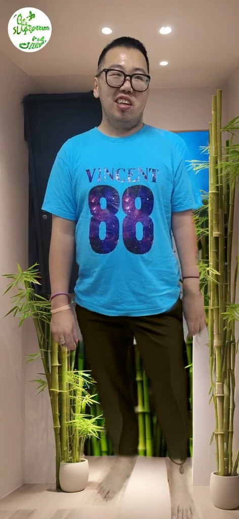 change the background to a field of green bamboo