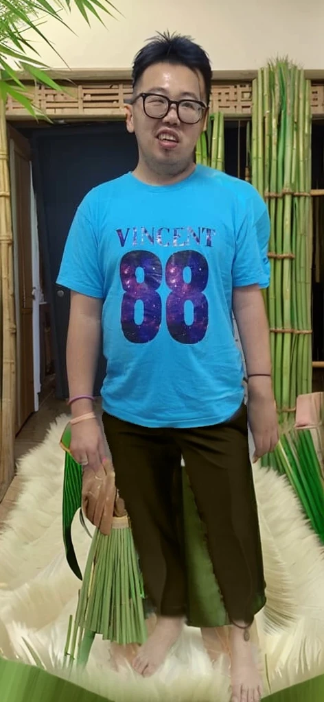 change the background here to A field of green bamboo