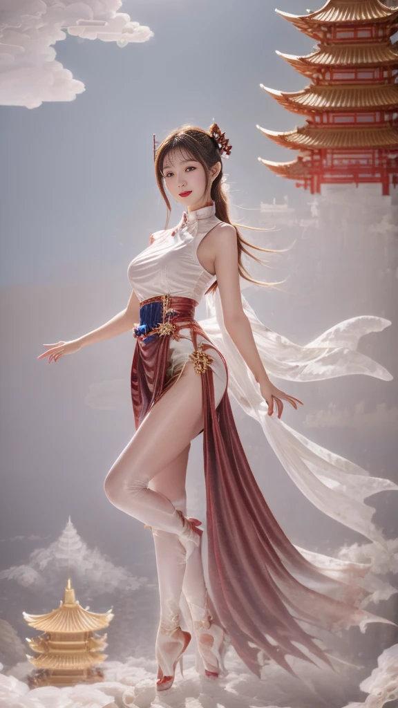 1 girl,，pagoda，cloud，wet，，Mature，Plum Botham，Big breasts and thin waist，Dragon Method， Solitary，Open your legs，（The eyes are beautifully and meticulously depicted），（Extremely detailed，masterpiece，）Facing the camera，high resolution，Extremely detailed），Smile，Exposing breasts，Exposing genitals， Convex，Legs open，性感Convex显，Camel toe，color，frowned upon，front，Correct anatomy，Delicate face, Exquisite eyes，温暖的Smile，thick lips，Lengthen the eyes，Charming eyes，（The eyes are beautifully and meticulously depicted），Snow-white skin，Mature，Red lips（Very refined），Extremely detailed，masterpiece，））laugh out loud，open mouth，barefoot，No shoes），（Very detailed CG unity 8 thousand wallpaper），best quality，Light，Detailed background，美丽Exquisite eyes，smart student，black eyes，Snow-white skin，Red lips（Very refined），（The eyes are beautifully and meticulously depicted），Extremely detailed，masterpiece，））Facing the camera，high resolution，Extremely detailed）