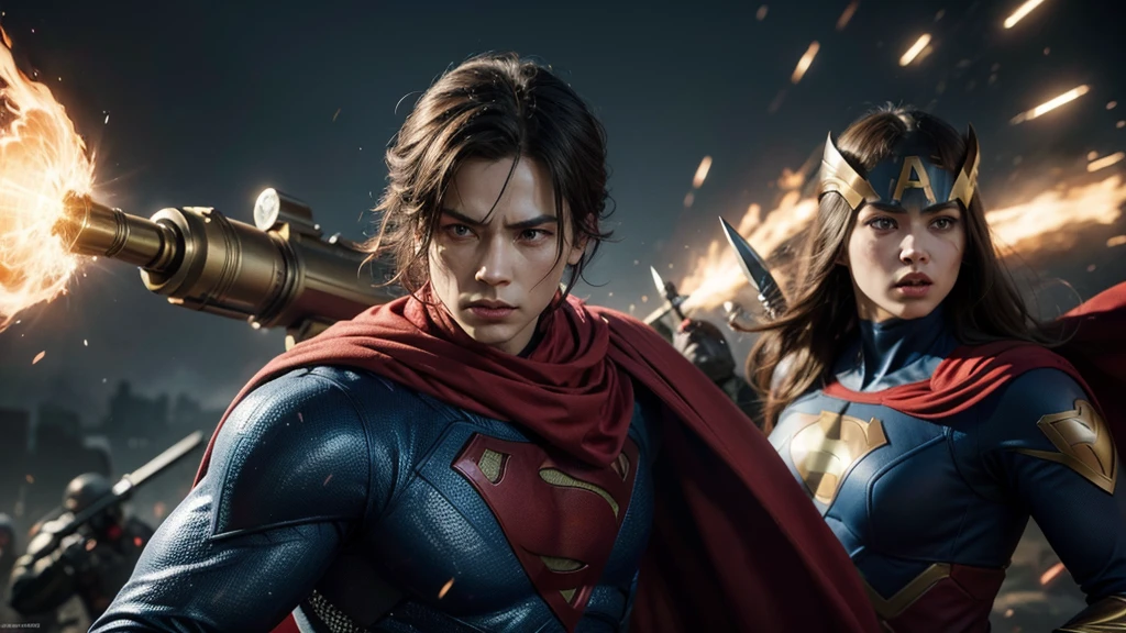 CREATE IMAGES WITH SUPER HEROES WITH WEAPONS