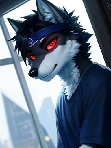 ((Sasuke: a blue and white furry wolf with red eyes,black hair and a ninja headband wearing blue shirt and white shorts emo looking acting cool and edgy with black hair glowing red eyes looking cool and handsome young good looking anthropomorphic ,))), looking a t viewer, big chest, day,, sensual, detailed, uploaded to e621, beautiful and detailed p ortrait of an anthropomorphic, (((male))) u ploaded to e 621, zaush, foxovh, movie ligh ting, thicc, al one, detailed, 8k res, hires, de tailed eyes, g ood anatomy, good perspecti ve, towards vi ewer, bebebebebe, by sic klyhypnos, by gerkk, by orf, nice hands, per fect hands, ha ppy, romantic, ray tracing hting, rtx on, B Bebebebebe, by SpiritD, by KOBITOWANI, best quality, masterpiece, p erfect anatomy, detailed picture)),