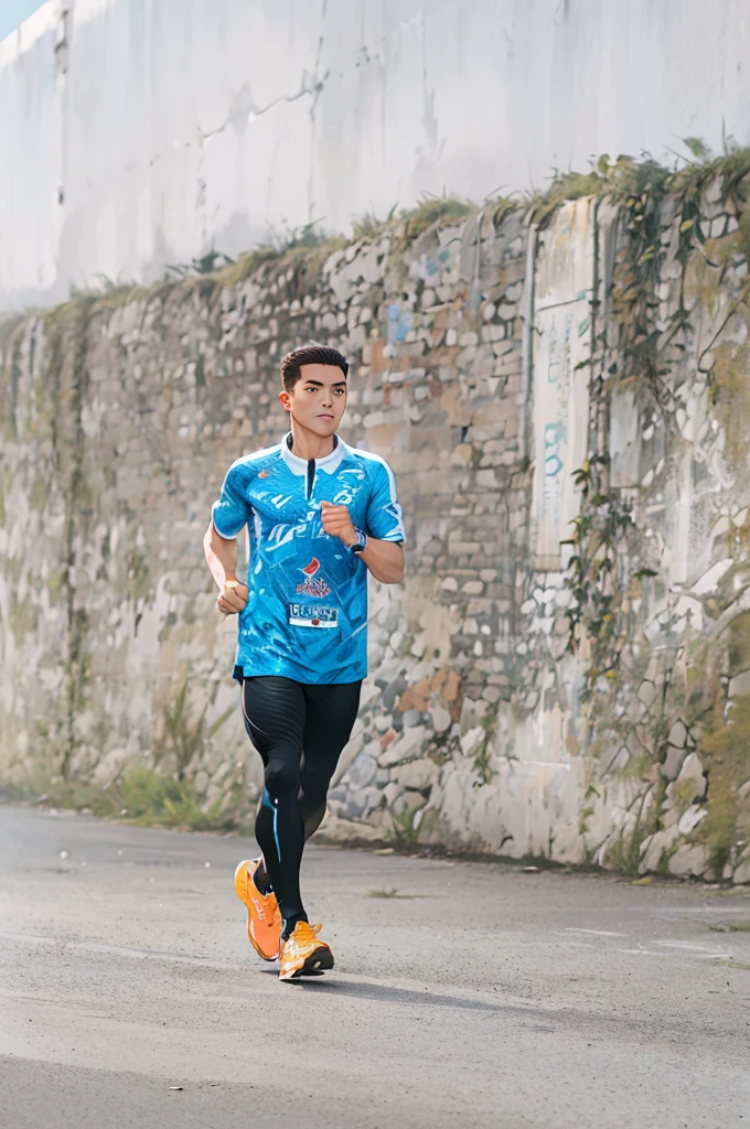 (Best quality,A high resolution,Ultra-detailed,Realistic:1.2),2023 runner, runner outfit(promotional poster)。