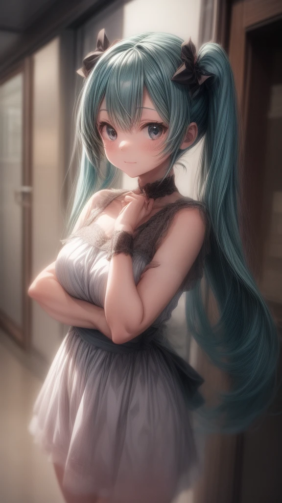 Hatsune Miku in a white dress